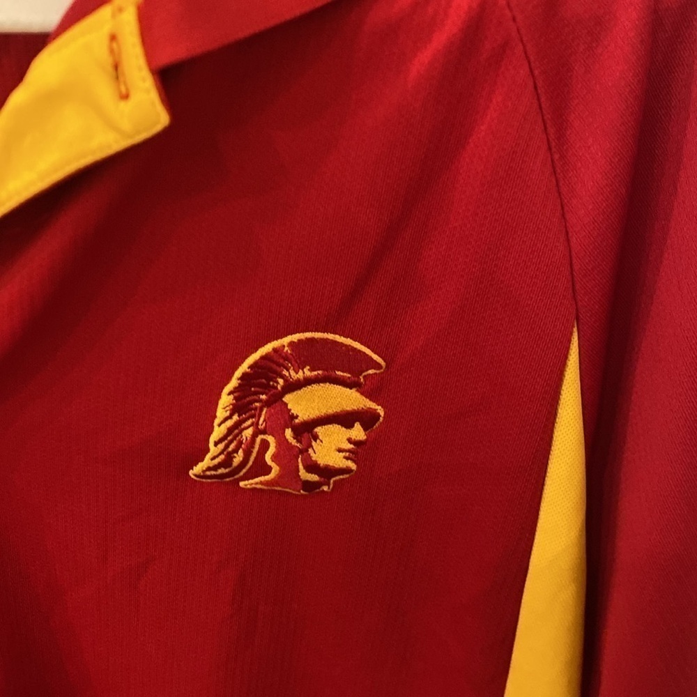 USC Trojan Polo Shirt vintage XL red and gold - Picture 2 of 5